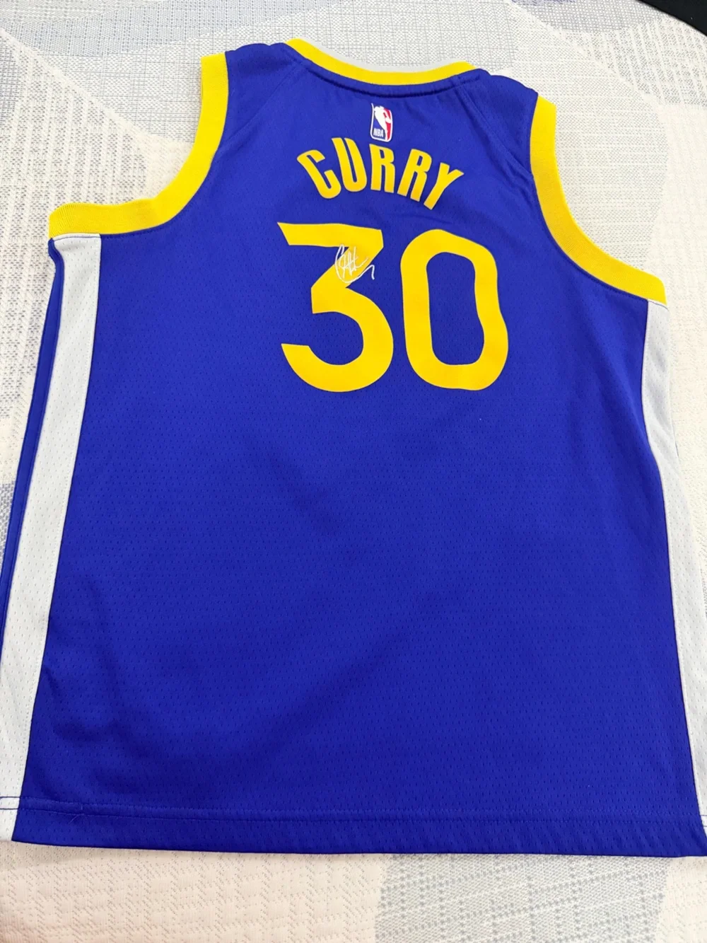 Nike Golden State Warriors Blue and Yellow Kids Jersey